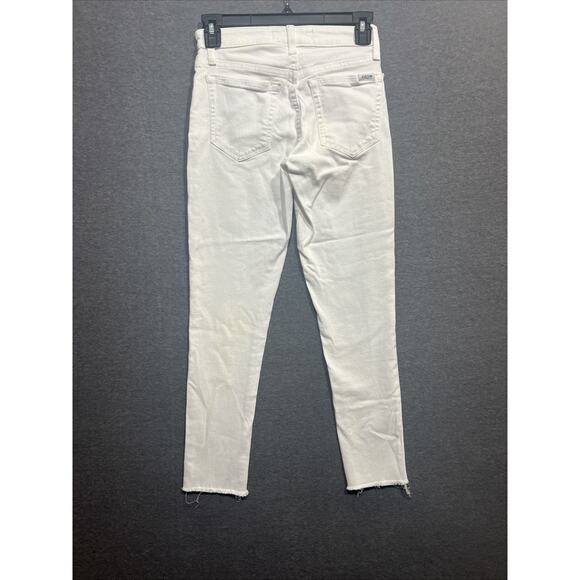Joe's Womens Mid Rise Skinny Ankle Raw Hem White Size 24 Jeans - Picture 7 of 10